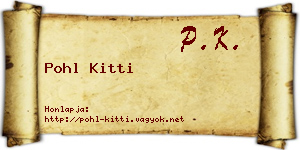 Pohl Kitti névjegykártya